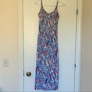 Lilly Pulitzer Red Right Return Knotted Maxi Dress